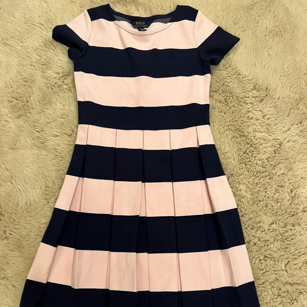 Girls striped polo dress
